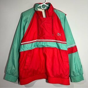 Vintage Puma Machts Mit Qualitat Blue Red Anorak Windbreaker Jacket Mens Large